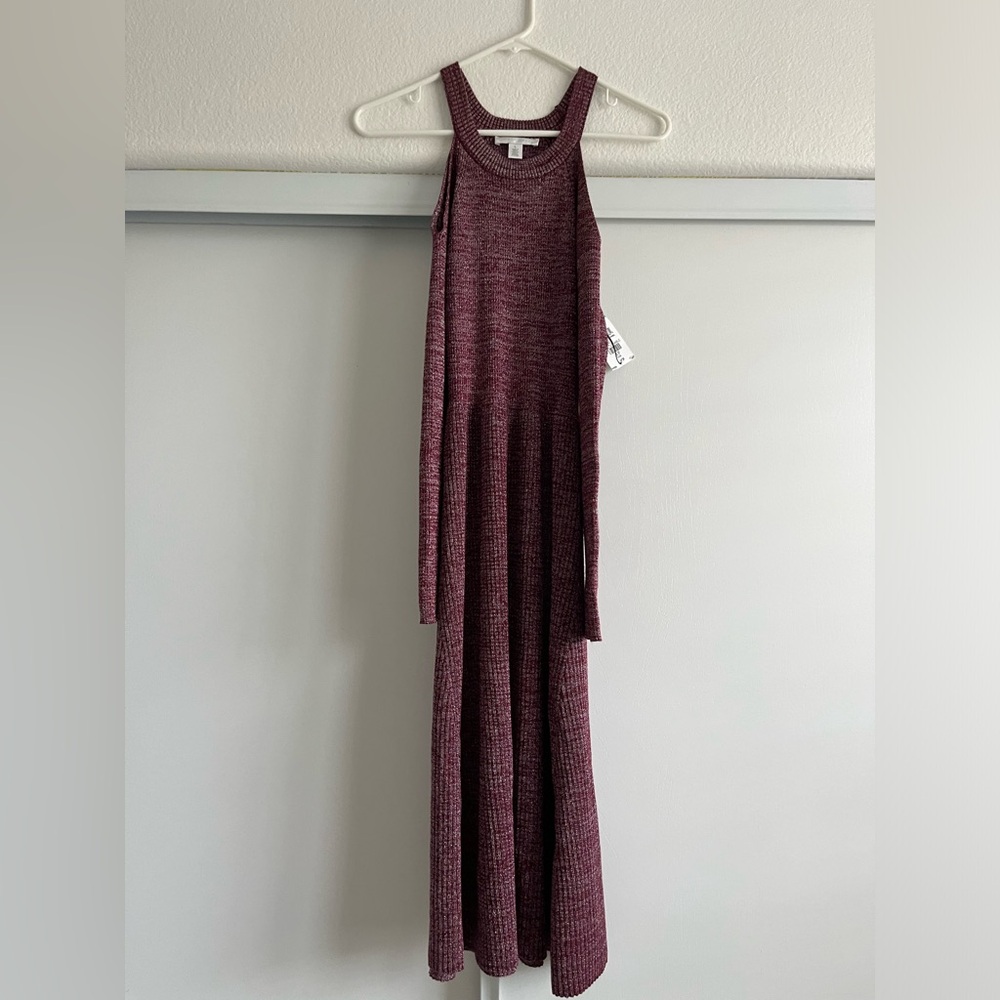 London Times Long Sleeve Cold Shoulder Fit & Flare Sweater Dress Size Large - Picture 7 of 7